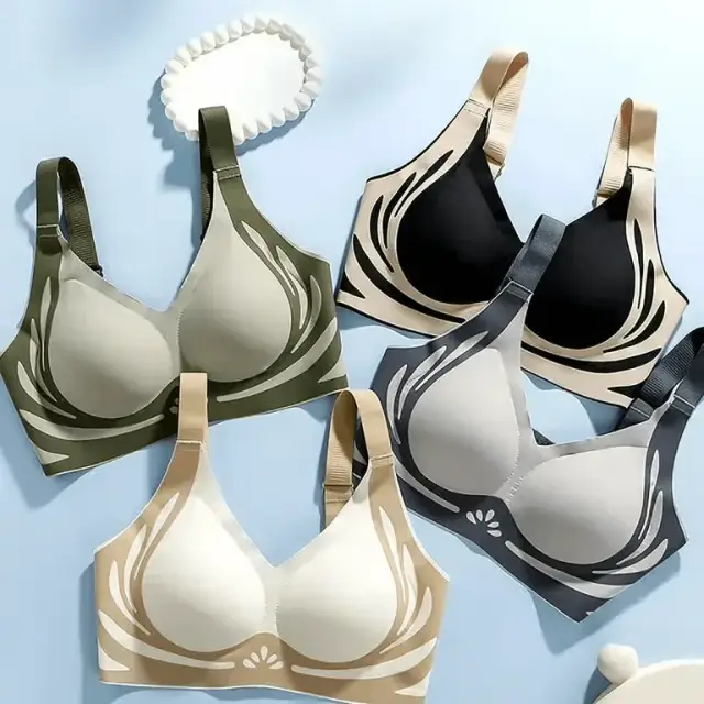 Classic Sports Bras, Anti-Sagging Wireless Push-up Bra Wide Strap Sleep Comfortable Full Coverage Shaping Sports Bra