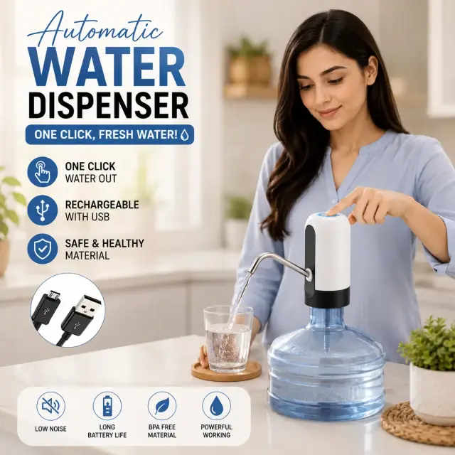 Automatic Water Dispenser With Switch and USB Charging Pump
