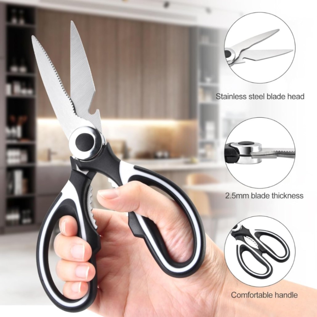 Kitchen Scissor (Black) Heavy Duty Stainless Steel Kitchen Scissors