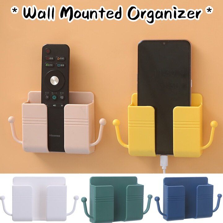 Wall Mount Phone Holder single, Wall Mount Phone Plug Holder Storage Box Charging Cell Phone Stand Brackets For Bedroom Bathroom Study 5