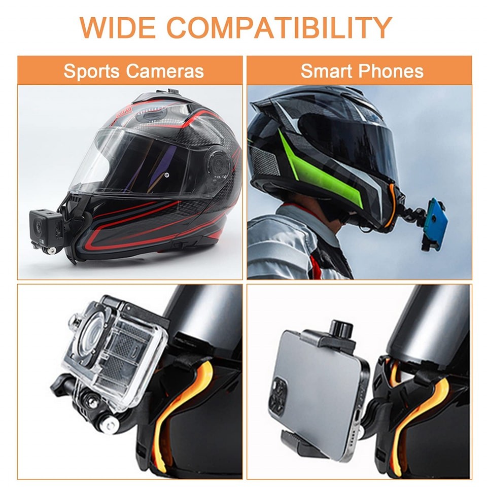 Motorcycle Helmet Chin Mount Holder Bracket for Mobile & GoPro 9