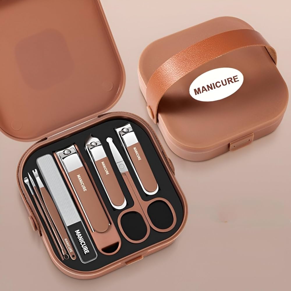 8 in 1 Manicure Kit Set. 8 in 1 Nail Clipper Set, ৮ পিসের নখ কাটার এবং মেকআপ বক্স সেট 8