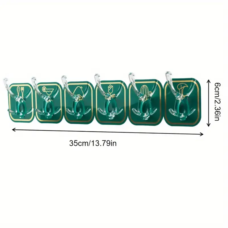 6Pcs Self Adhesive Hook Key Storage Hanger for Kitchen Bathroom Door Wall- রান্নাঘরের বাথরুমের দরজার ওয়াল জন্য 6 পিসি স্ব-আঠালো হুক কী স্টোরেজ হ্যাঙ্গার 3