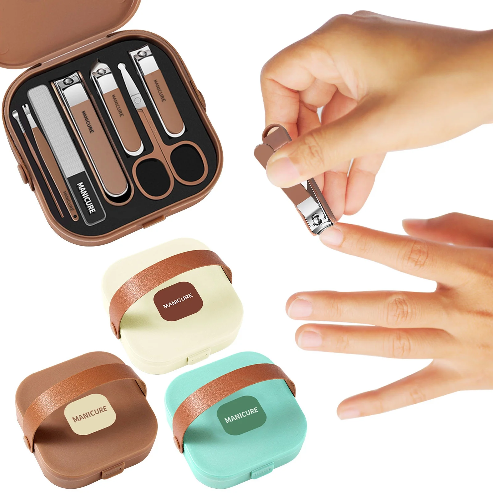 8 in 1 Manicure Kit Set. 8 in 1 Nail Clipper Set, ৮ পিসের নখ কাটার এবং মেকআপ বক্স সেট 6