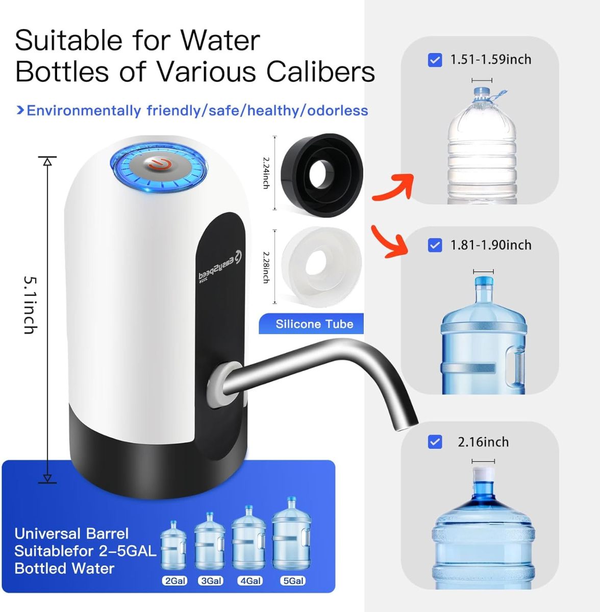 Automatic Water Dispenser With Switch and USB Charging Pump 3