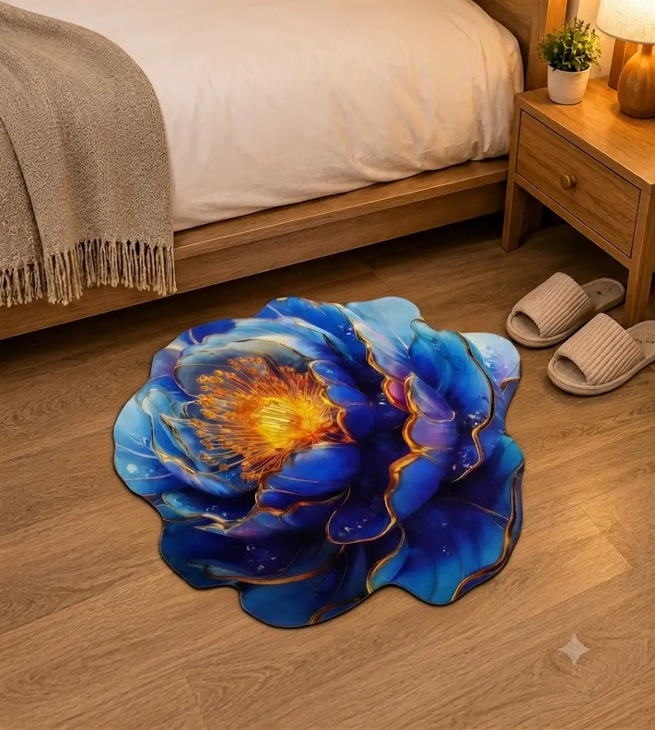 3D Flower Floor Mat | Non-Slip Soft Floral Rug for Bedroom, Living Room & Bathroom / ফুল আকৃতির ফ্লোর ম্যাট | নন-স্লিপ সফট ফ্লোর রাগ ঘর, বাথরুম ও লিভিং রুমের জন্য 3