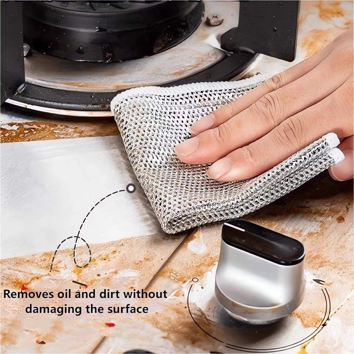 10PCS Magic Silver Wire Dish Cleaning Cloth – Reusable Non-Stick Oil & Rust Removal Kitchen Towel / ১০ পিস ম্যাজিক সিলভার ওয়্যার ডিশ ক্লিনিং কাপড় 3