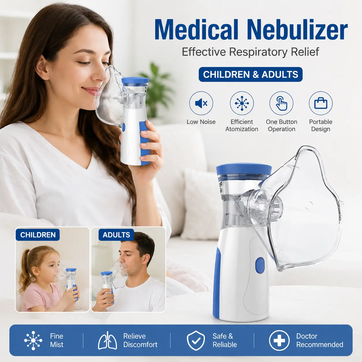 Portable Mesh Nebulizer Machine / পোর্টেবল মেশ নেবুলাইজার মেশিন 8