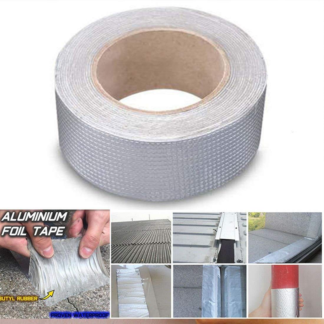 Aluminium Foil Tape, Super Waterproof Tape Butyl Rubber Aluminium Foil Tape for Roof Pipe Repair / ৩ স্টার অ্যালুমিনিয়াম ফয়েল টেপ, স্ব-আঠালো, ইউভি সুরক্ষা ও জলরোধী 6