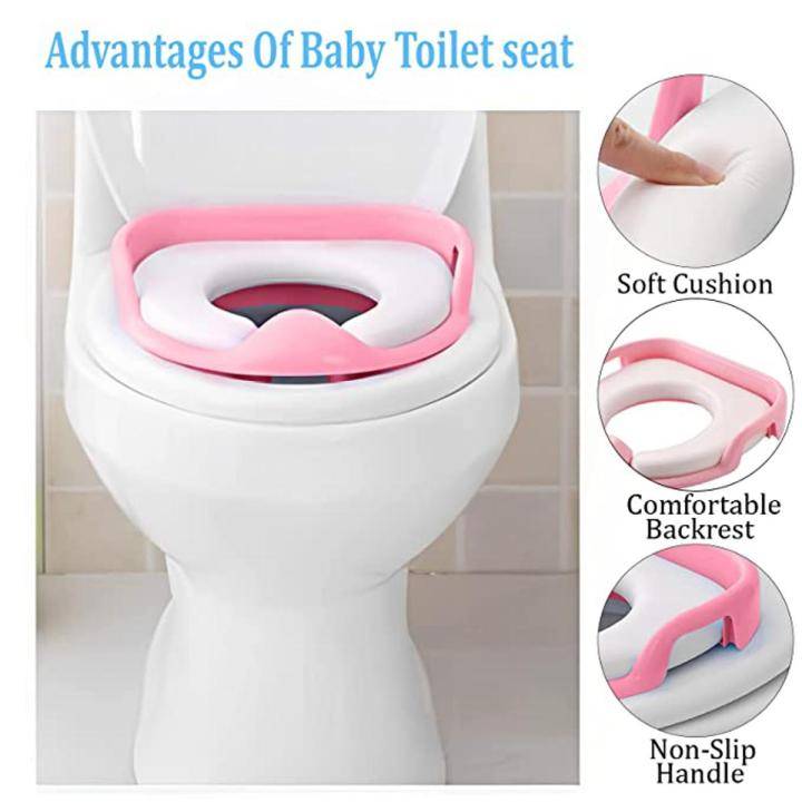 Baby Toilet Seat, Potty Training Commode Seat with Handle 5
