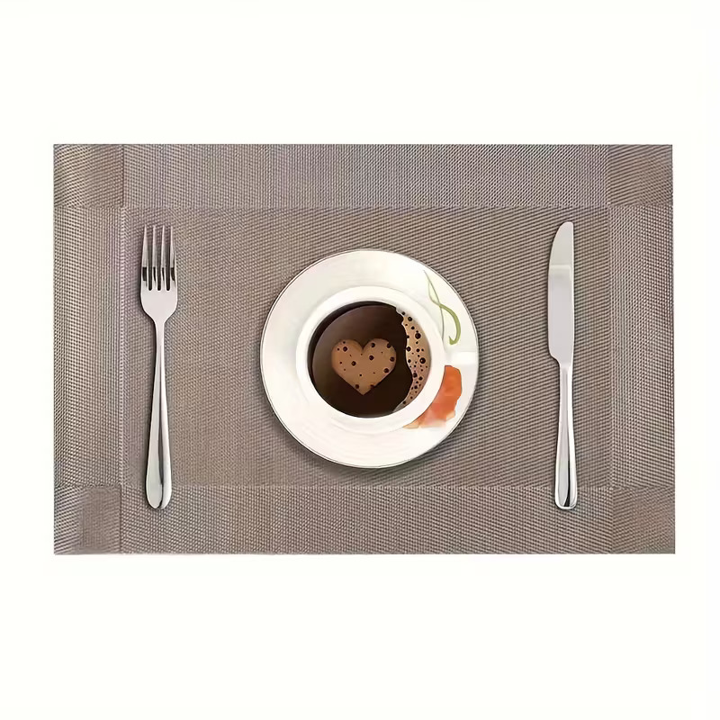 6 Piece Placemat for Dinning Coasters | Rectangular Table Placemat 6 Piece. Solid Color Table Decoration Mat, Coffee Table Pad, Household Bowl Plate Mat, Dining Table Decor, Room Decoration-ডাইনিং কোস্টারের জন্য ৬ পিস প্লেসম্যাট- দস্তরখানা। 4