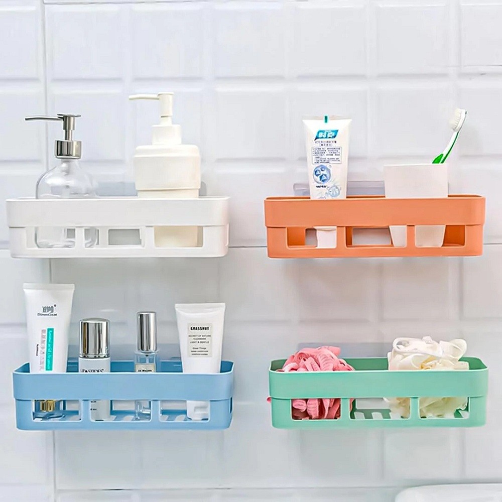 Kitchen Bathroom Storage Rack -1pcs, Wall Hanging Bathroom Shelves Storage Shelf Rack 6