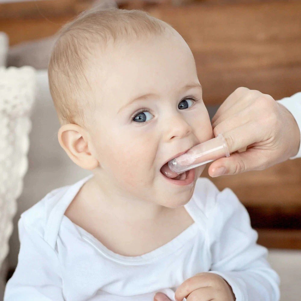 Silicon baby finger toothbrush with cover. কভার সহ সিলিকন বেবি ফিঙ্গার টুথব্রাশ 5