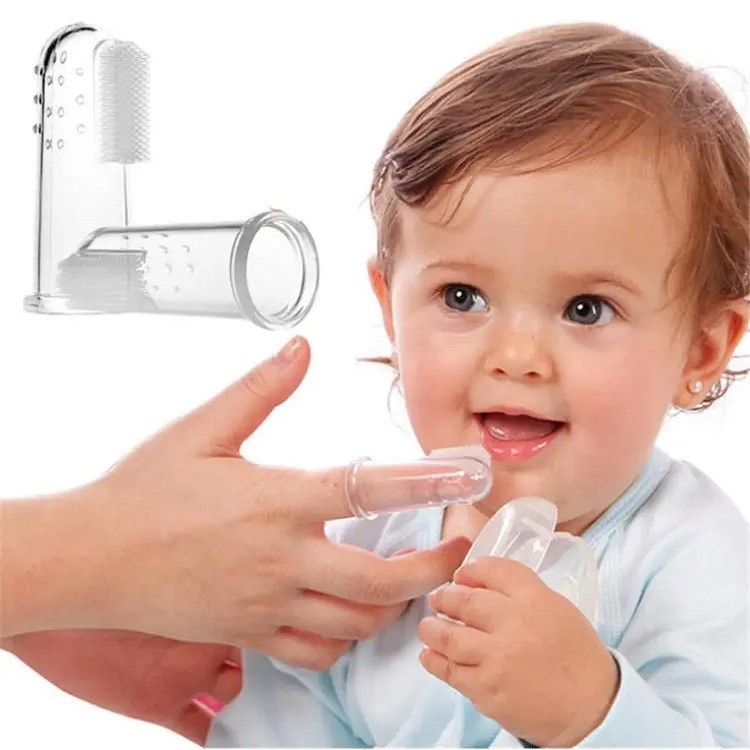 Silicon baby finger toothbrush with cover. কভার সহ সিলিকন বেবি ফিঙ্গার টুথব্রাশ