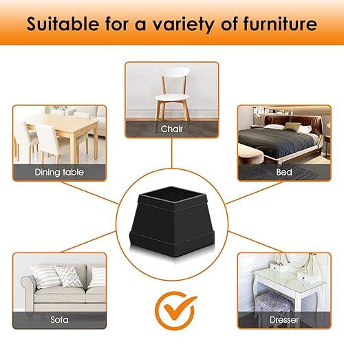 Silicone Chair Leg Square Caps 4Pcs/set 2