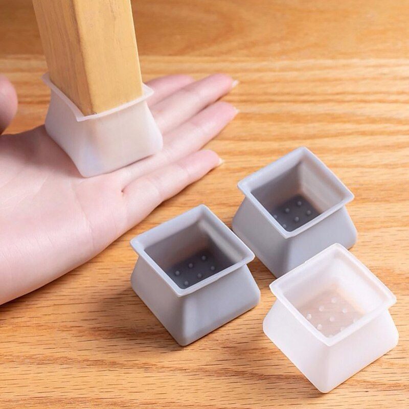 Silicone Chair Leg Square Caps 4Pcs/set 7