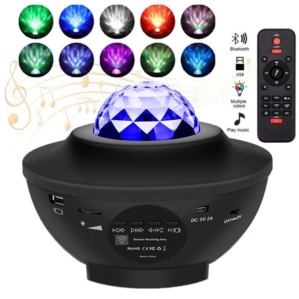 Starry Sky Galaxy Projector Lamp, Bluetooth USB Remote Control Music Player 2