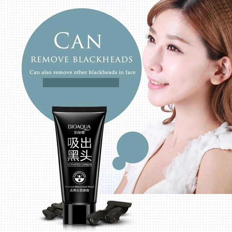 BIOAQUA Deep Cleansing Black Mask Bamboo Charcoal Blackhead Remover Face Mask Skin Care Peal-off Nose Mask 4