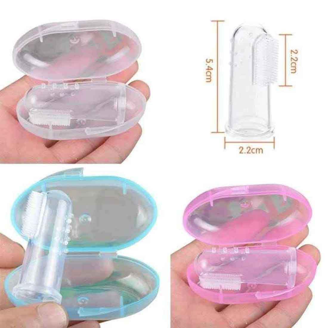 Silicon baby finger toothbrush with cover. কভার সহ সিলিকন বেবি ফিঙ্গার টুথব্রাশ 8