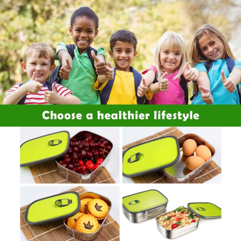650 ml Rectangle Stainless Steel Food Container/Lunch Box 1 pcs 4