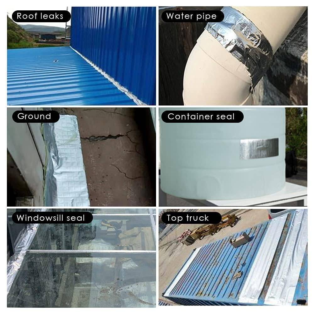 Aluminium Foil Tape, Super Waterproof Tape Butyl Rubber Aluminium Foil Tape for Roof Pipe Repair / ৩ স্টার অ্যালুমিনিয়াম ফয়েল টেপ, স্ব-আঠালো, ইউভি সুরক্ষা ও জলরোধী 8
