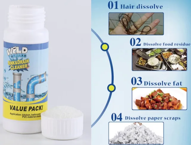 ড্রেন ব্লক রিমুভার পাউডার / Portable Powder Cleaning Tool Super Clog Remover 5