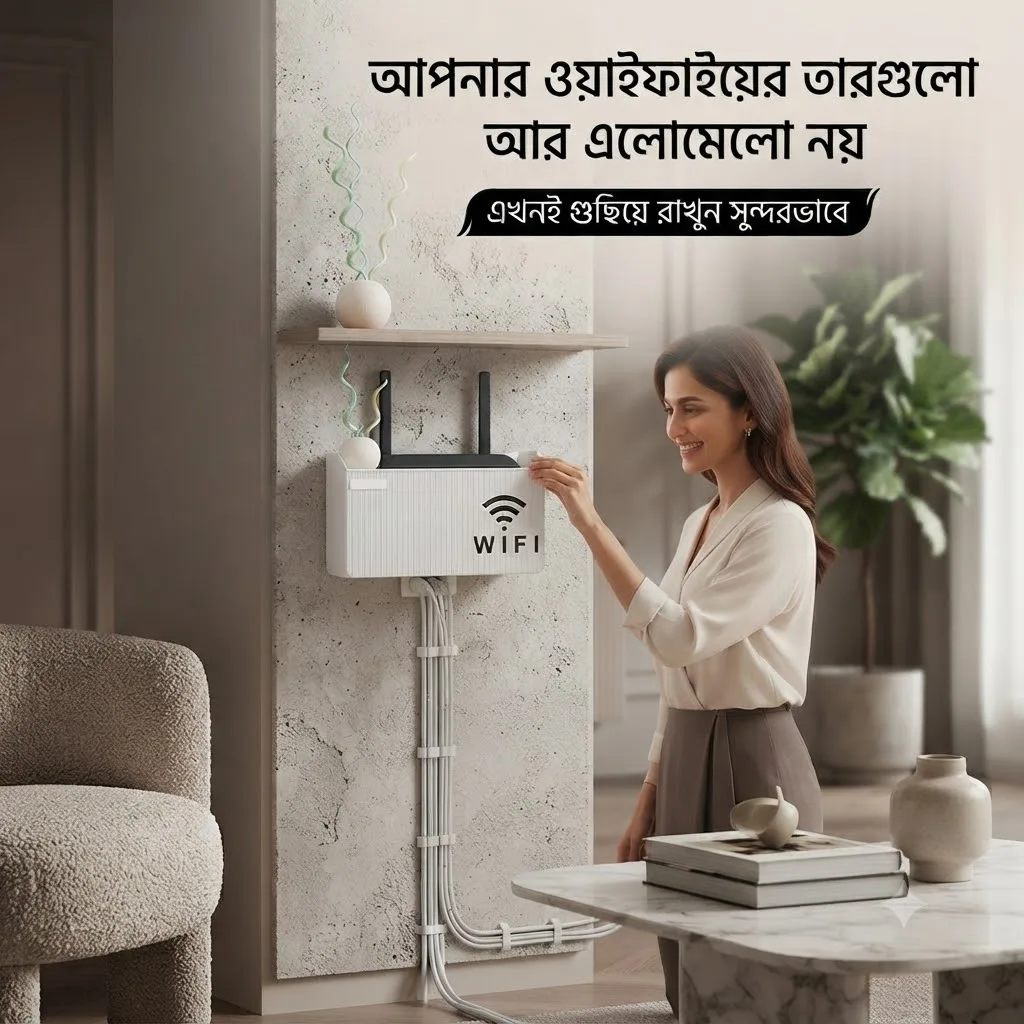 Premium WiFi Router Stand | Wall Mount Router Organizer | ওয়াইফাই রাউটার স্ট্যা 2