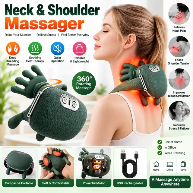 Master Hand Neck & Shoulder Massager – হিট থেরাপি 8