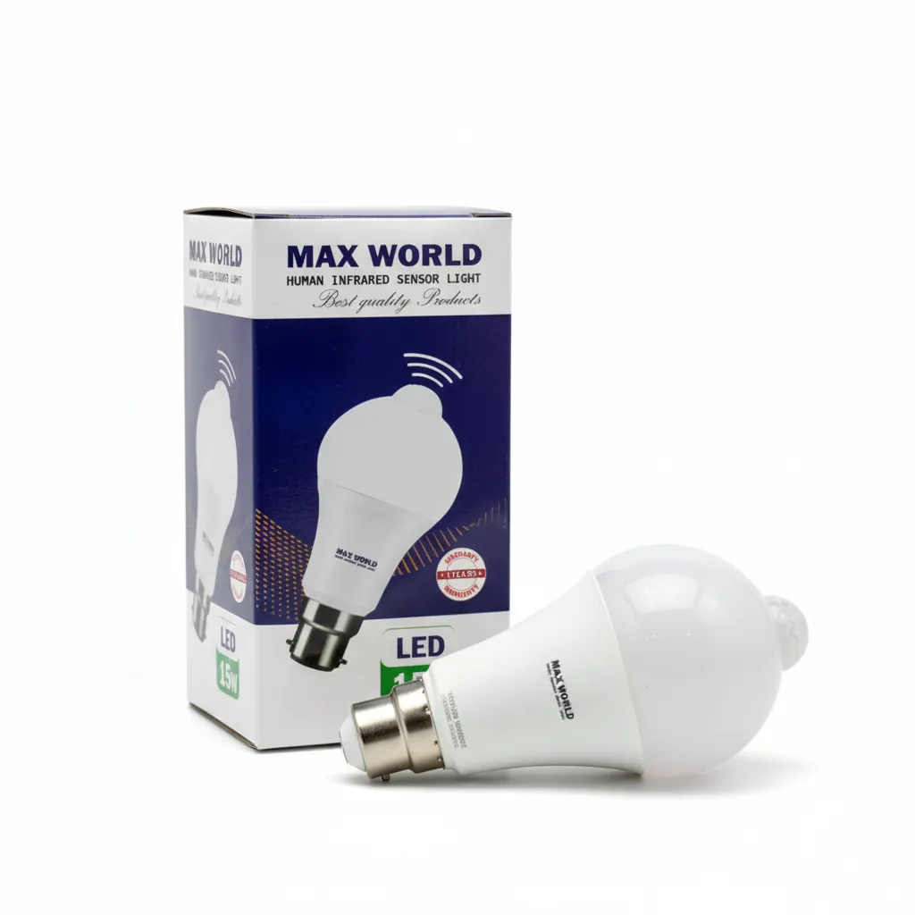 LED মোশন সেন্সর লাইট বাল্ব 15W স্মার্ট PIR LED বাল্ব অটো অন/অফ নাইট লাইট 3